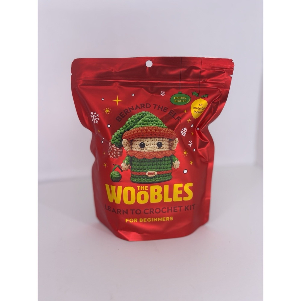 The Woobles  - Bernard The Elf - Holiday Edition - Intermediate Crochet Kit New